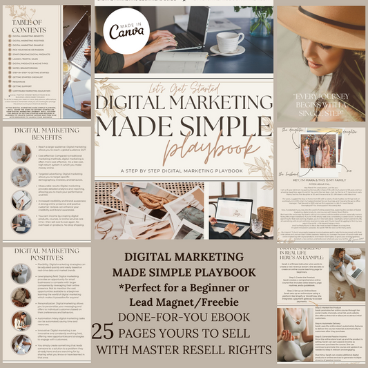 Digital Marketing Made Simple Playbook -  Beginners eBook/Lead Magnet
