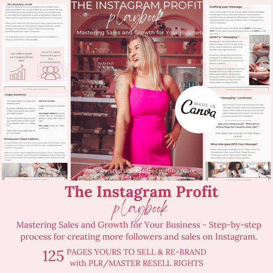 The Instagram Profit Playbook - Mastering Sales and Growth for Business with MRR / PLR EBOOK