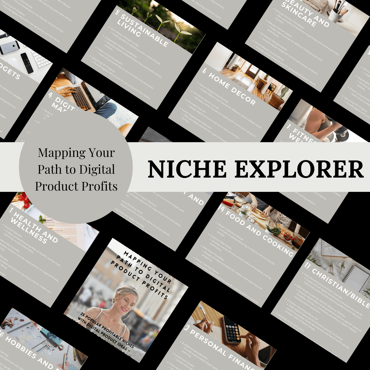 Niche Explorer: Finding Your Niche with 25 Ideas + 100 Digital Prouduct Ideas Handbook Volume 1