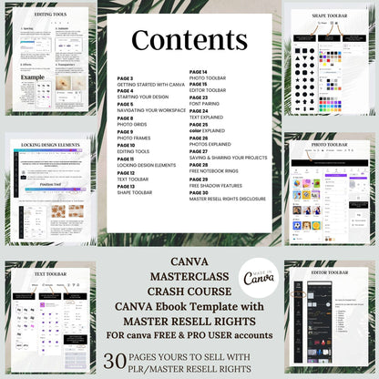 Canva Masterclass Crash Course with Master Resell Rights/PLR EBOOK